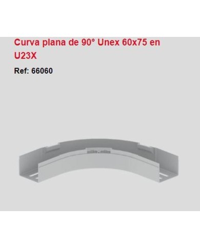 Curva plana PVC 60 x 75 gris. 66060