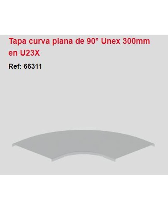Tapa curva plana PVC 300 gris. 66311