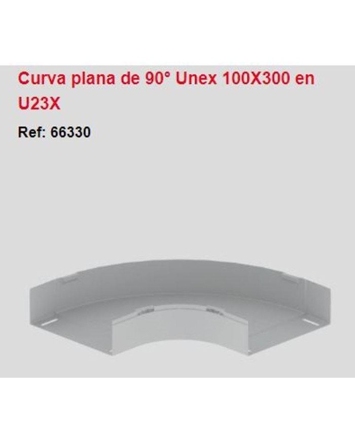 Curva plana PVC 100 x 300 gris. 66330