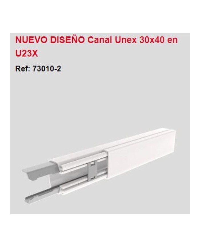 Mt. canal PVC de 30 x 40 blanco. 730102