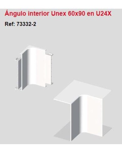 Ángulo interior PVC 60 X 90 blanco. 733322
