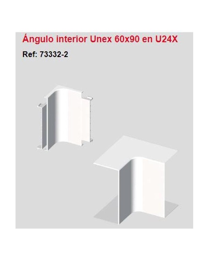 Ángulo interior PVC 60 X 90 blanco. 733322