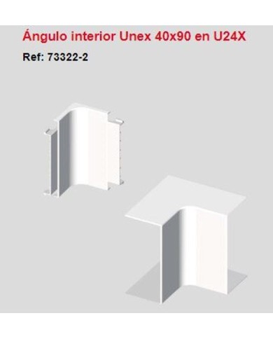 Ángulo interior PVC 40 X 90 blanco. 733222