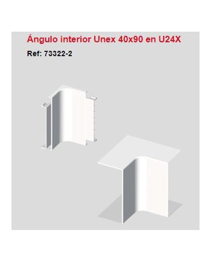 Ángulo interior PVC 40 X 90 blanco. 733222