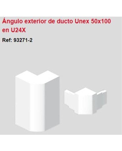 Ángulo exterior PVC 50 x 100 blanco. 932712