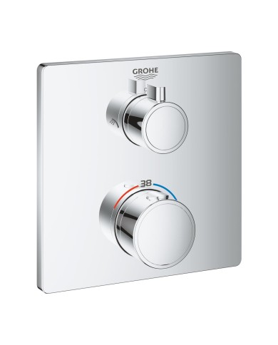 Grohe. Termostato ducha Grohtherm cuadrado de 2 vías con Aquadimmer ducha/ducha