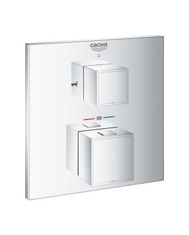 Grohe. Grohtherm Cube termostato para baño ducha para dos salidas con cierre e inversor integrado (sólo parte exterior)