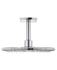 Grohe. Conjunto de ducha de techo cuadrado cromo con brazo Rainshower smartactive 2-jet ducha mural 310