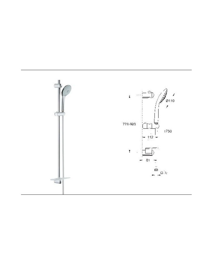 Grohe. Conjunto de ducha con barra (90 cm) 3 chorros  EUPHORIA 110 MASSAGE.