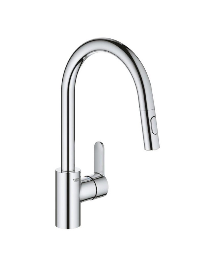 Grohe. Monomando fregadero Eurostyle Cosmopolitan cromo 1/2" caño alto. Caño extraible con doble chorro.