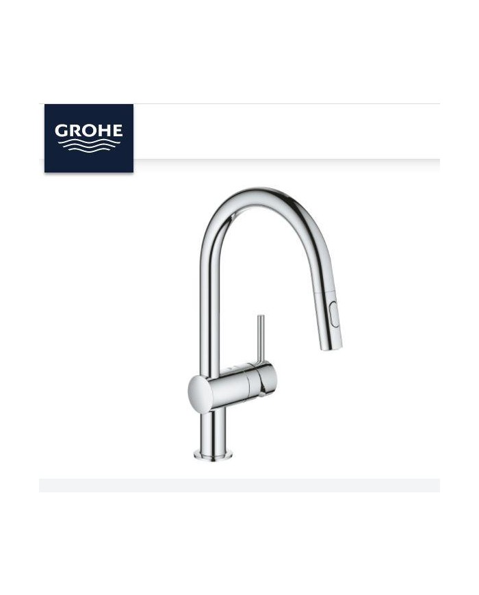 Grohe. Monomando fregadero Minta cromo 1/2" con caño extraible.
