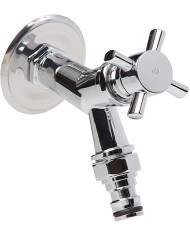 Grifo esfera de 1/2"-3/4" inox con llave