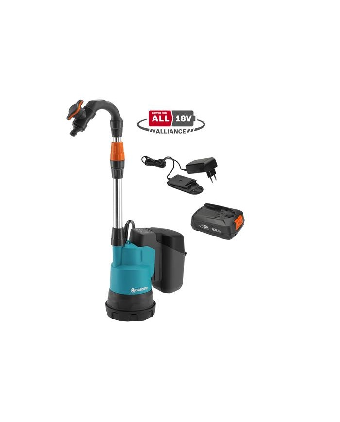 Gardena. Set Bomba de depósito de aguas pluviales de batería 2000/2 18V P4A
