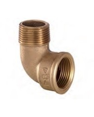 Codo bronce de 1" M/H