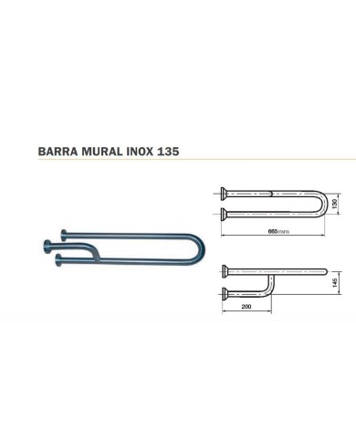 Presto. Barra de apoyo mural. Inoxidable Presto. Barra de apoyo mural. Inoxidable